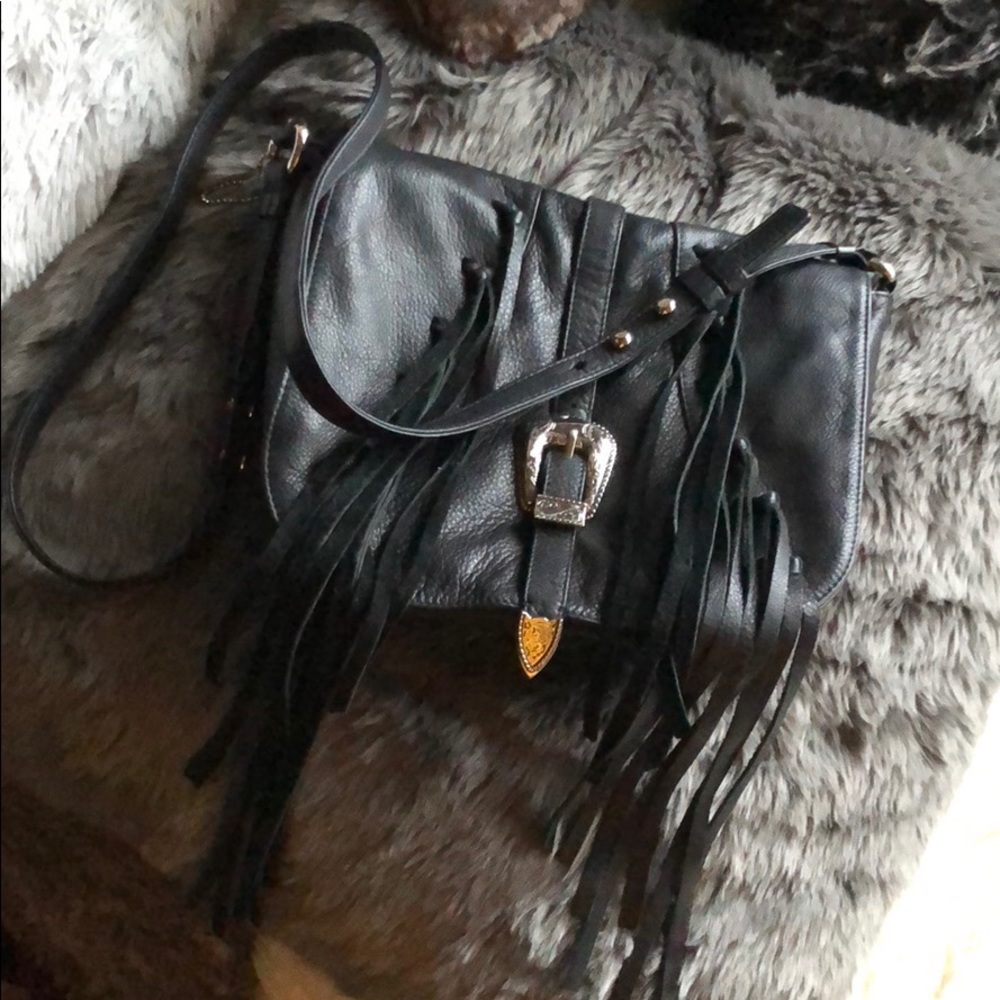 B-low the Belt Black Fringe Crossbody Bag